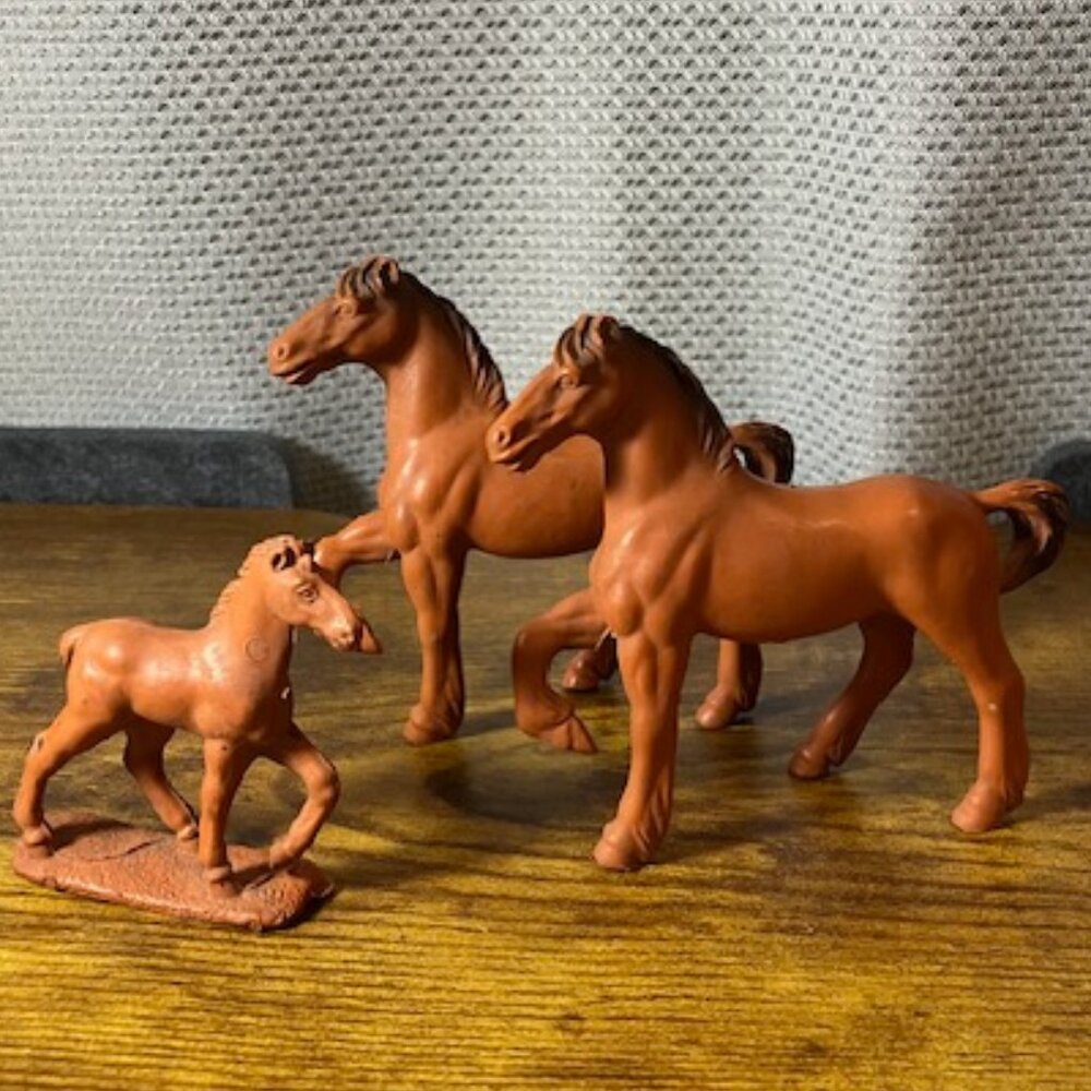 Trio of‎ Horses Auburn Rubber Company Vintage 1950's